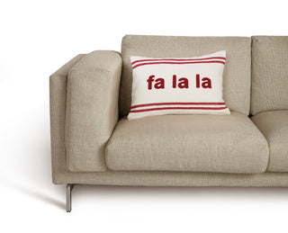 Stripe Boucle Fa La La Embroidered Pillow