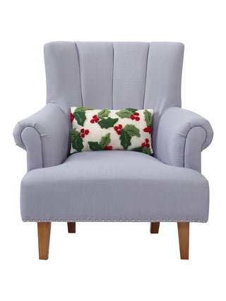 Holly w/Berries Tufted Pillow