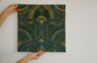 Geometric Green Art Nouveau Drawer Liner