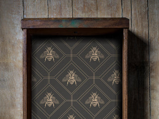 Grey Art Deco Bee Drawer Liner
