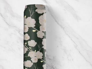 Dark Green Cherry Blossom Floral Drawer Liner
