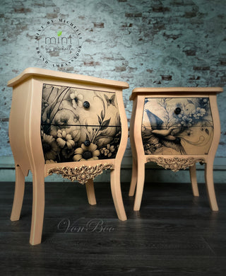 Bird and Floral Decoupage Paper for Furniture