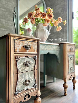 Jacobean Vanity by ReLove ReStore featuring Blue Lace Tissue Paper by Mint by Michelle