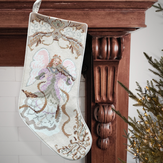 Handmade Angel Tapestry Christmas Stocking