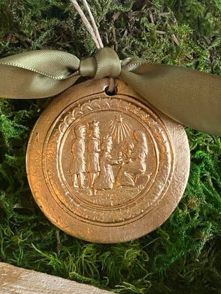 Gold Leaf Three Kings Christmas Ornament