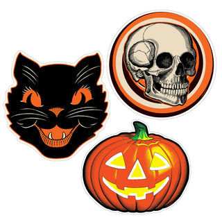 Plastic Vintage Halloween Cutouts, 10"-12", 3/pkg