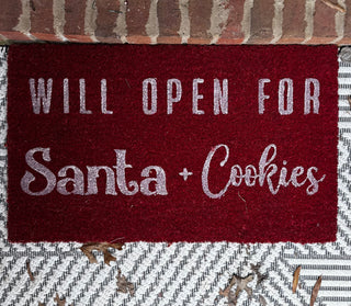 Will Open For Santa Coir Doormat