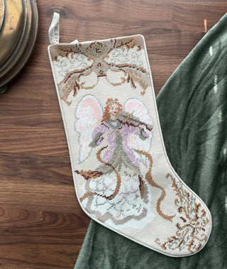 Handmade Angel Tapestry Christmas Stocking