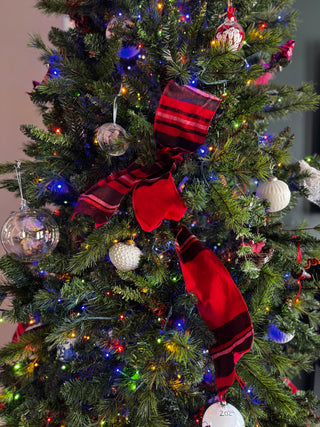 4" Red Tartan Plaid Ribbon