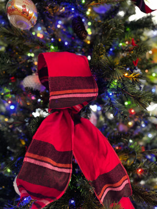 4" Red Tartan Plaid Ribbon