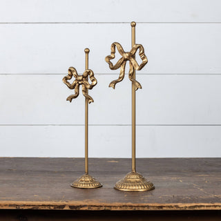 Bow Shaped Gold Wreath Stand