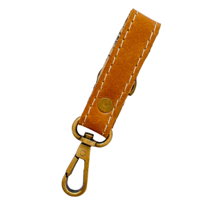 Leather and Brass Keychain Handmade