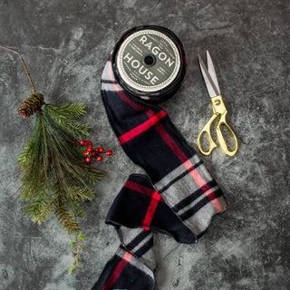BLACK TARTAN RIBBON