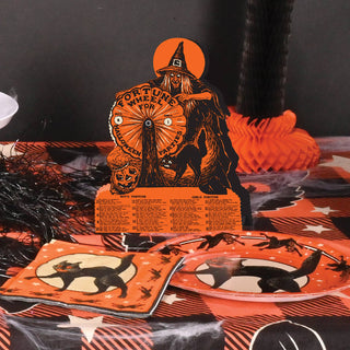 Vintage Halloween Witch Fortune Wheel Game 9¼" x 6¾"