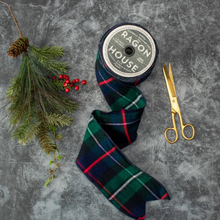 4'" Green Tartan Plaid Ribbon