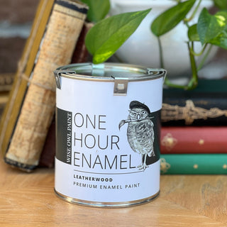 Wise Owl One Hour Enamel Paint LEATHERWOOD OHE furniture paint cabinet paint best enamel paint diy upcycle durable satin paint with topcoat