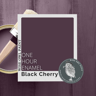 Black Cherry Wise Owl One Hour Enamel Paint for furniture paint diy cabinet paint best enamel paint durable satin paint with topcoat upcycle