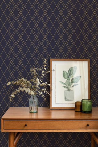 Navy Geometric Peel and Stick Drawer Liner