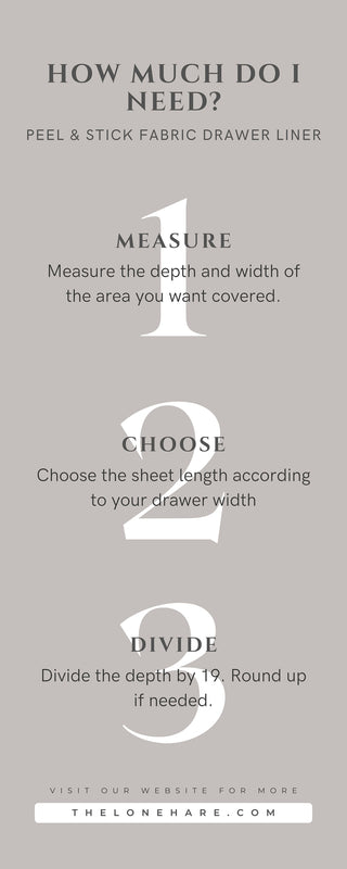 How to measure to order the right size drawer liner from The lone Hare.