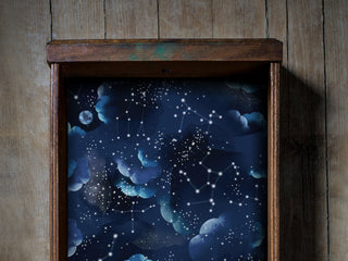 Night sky constellation peel and stick adhesive drawer liner