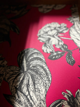Hot Pink & Black and White Floral Drawer Liner