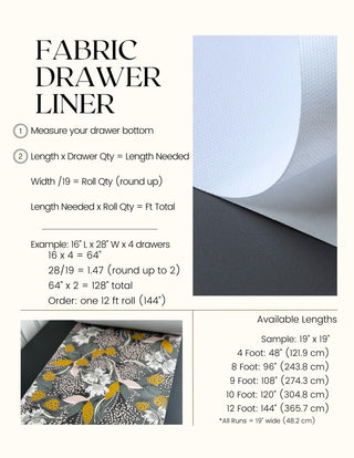 Dark Green Floral Peel and Stick Drawer Liner