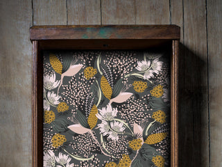 Dark Green Floral Peel and Stick Drawer Liner