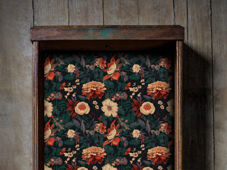 Vintage Red Floral Peel and Stick Drawer