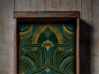 Geometric Green Art Nouveau Peel and Stick Drawer Liner