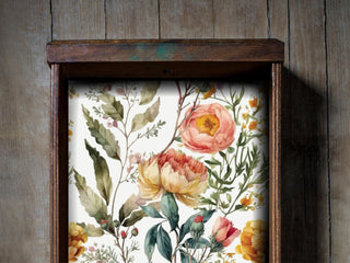 Peony Floral Peel and Stick Drawer Liner