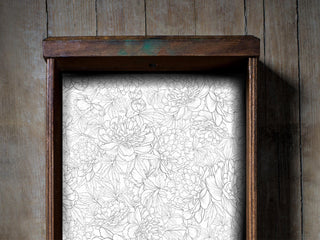 Peony Floral Peel and Stick Drawer Liner