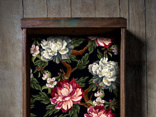 Dark Peony Floral Peel and Stick Drawer Liner