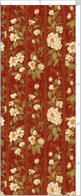 Red Victorian Floral Drawer Liner