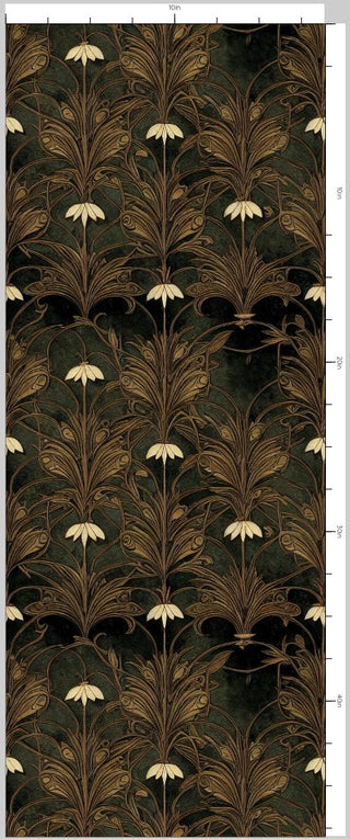 Moss Green Art Nouveau Drawer Liner