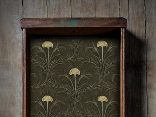 Deep Olive Floral Drawer Liner