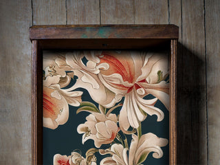 Vintage Lily Floral Peel and Stick Drawer Liner