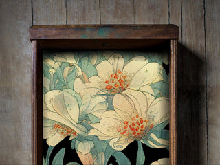 Vintage Stipple Floral Peel and Stick Drawer Liner