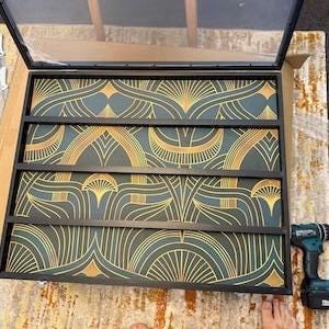 Geometric Green Art Nouveau Drawer Liner