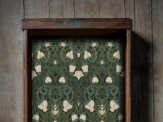 Dark Green Art Nouveau Drawer Liner