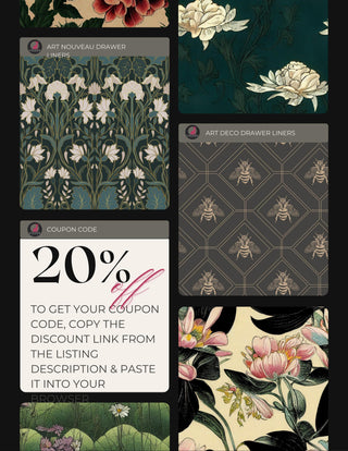 Dark Green Cherry Blossom Floral Drawer Liner - Peel and Stick Fabric or Traditional Paper Shelf Liner Contact Paper