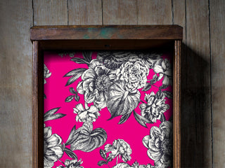 Hot Pink & Black and White Floral Drawer Liner