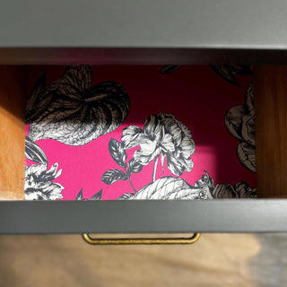 Hot Pink & Black and White Floral Drawer Liner