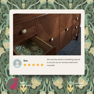 Sage Art Nouveau Drawer Liner