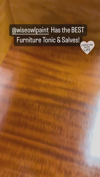 video of before/after furniture salve wise owl