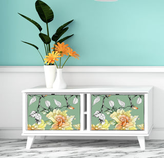 Pastel Floral Mint by Michelle Decoupage paper decoupage Tissue paper for furniture floral decoupage for painted furniture craft paper