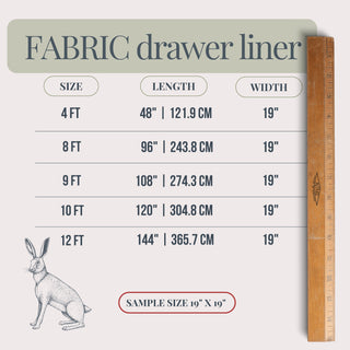 Fabric drawer liner measurement