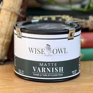 Wise Owl Paint Varnish - Matte or Satin Finish - The Lone HareVarnishPint-Plus (18 oz.)MattePint-Plus (18 oz.)MatteAmber Resin-Free Durable Surface SealHigh-Traffic Furniture TopcoatIndoor & Outdoor Topcoat Varnish